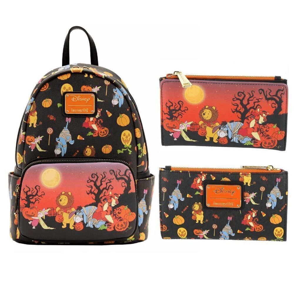 Loungefly Disney Winnie The Pooh Glow in the Dark Backpack + Wallet Set - Picture 1 of 2